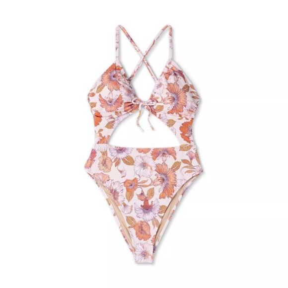 Shade & Shore Other - Womens's‎ Ribbed Plunge Front cut Out One Pice Swimsuit- Shade & Shore Size 38DD
